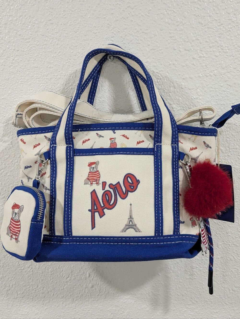 Aeropostale! Tic Toc French Bulldog Mini Tote